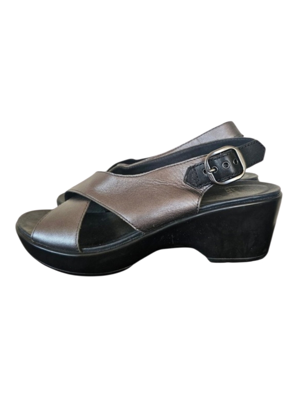 DANSKO Jasinda Metallic Gray Leather Boho Footfriendly‎ Sandals sz EU 40 US 9.5